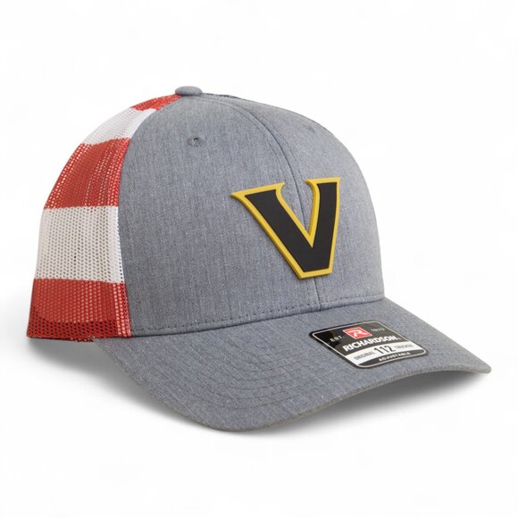 Vanderbilt Commodores Black 3D Snapback Trucker Hat- Heather Grey/ Stars & Strip - Picture 1 of 3